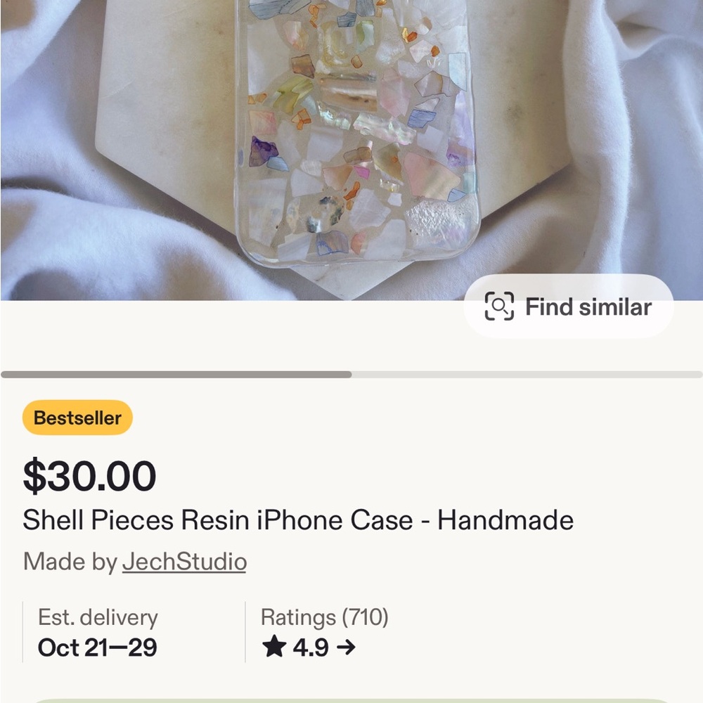 Resin shell pieces phone case  - iPhone 14